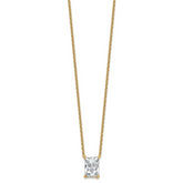 14k 4 carat Certified Lab Grown Diamond VS+ F+ Radiant Complete 18 inch Four Prong Pendant Necklace